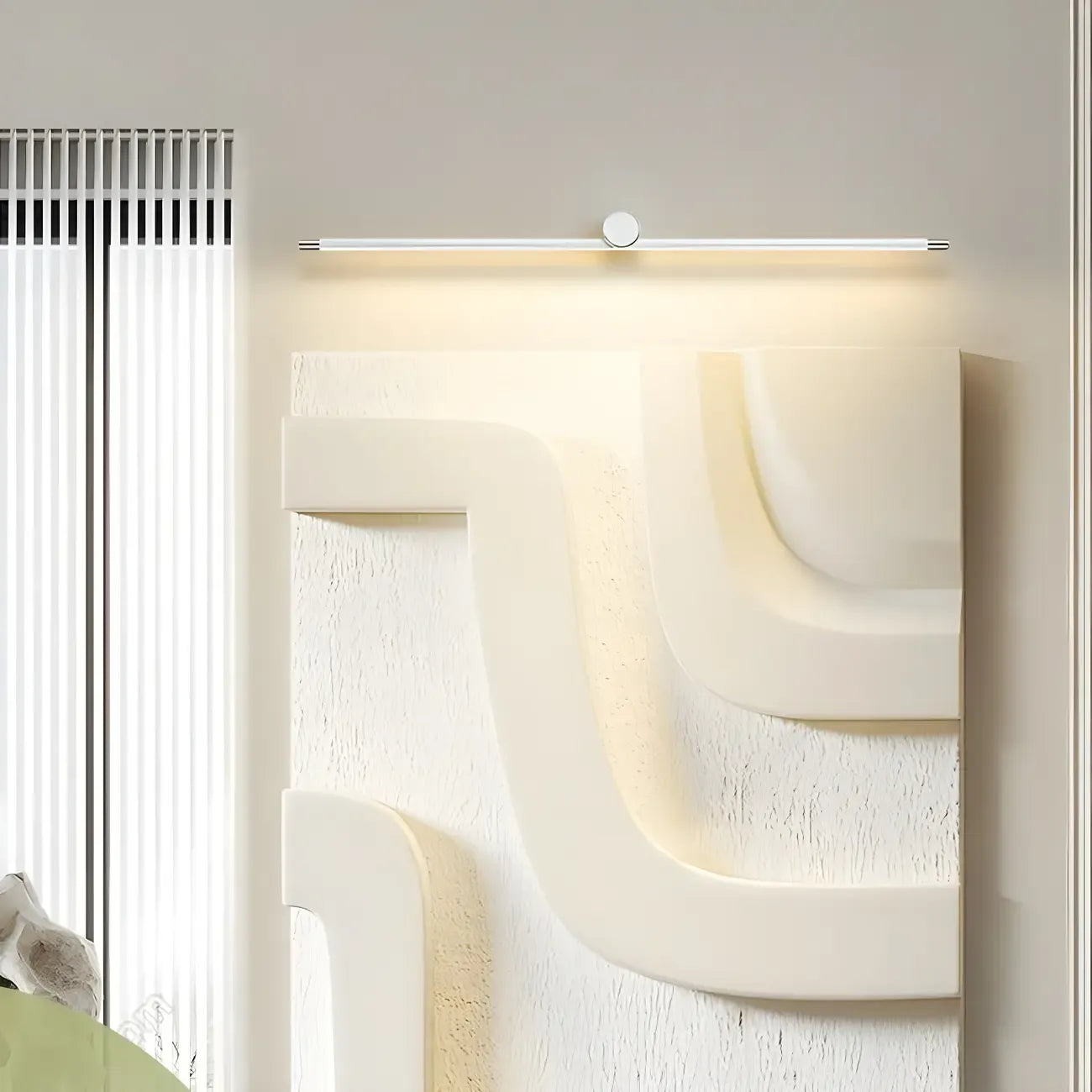 Applique murale LED blanche minimaliste à tube long pour salle de bain