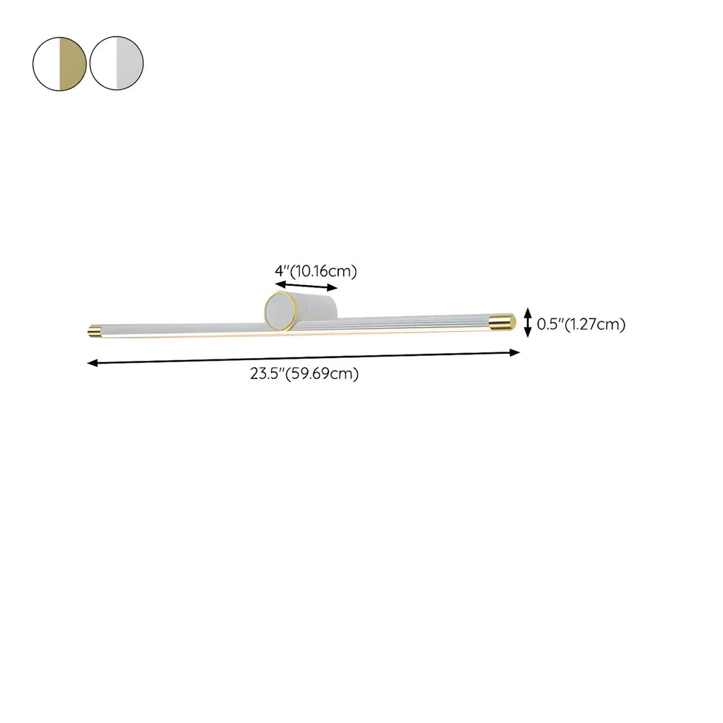Applique murale LED blanche minimaliste à tube long pour salle de bain