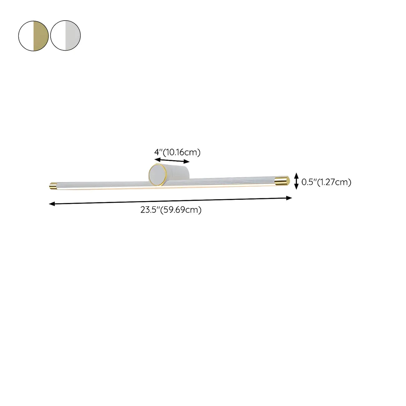 Applique murale LED blanche minimaliste à tube long pour salle de bain
