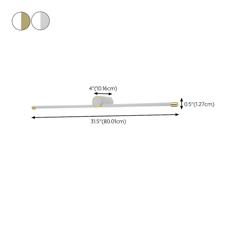 Applique murale LED blanche minimaliste à tube long pour salle de bain