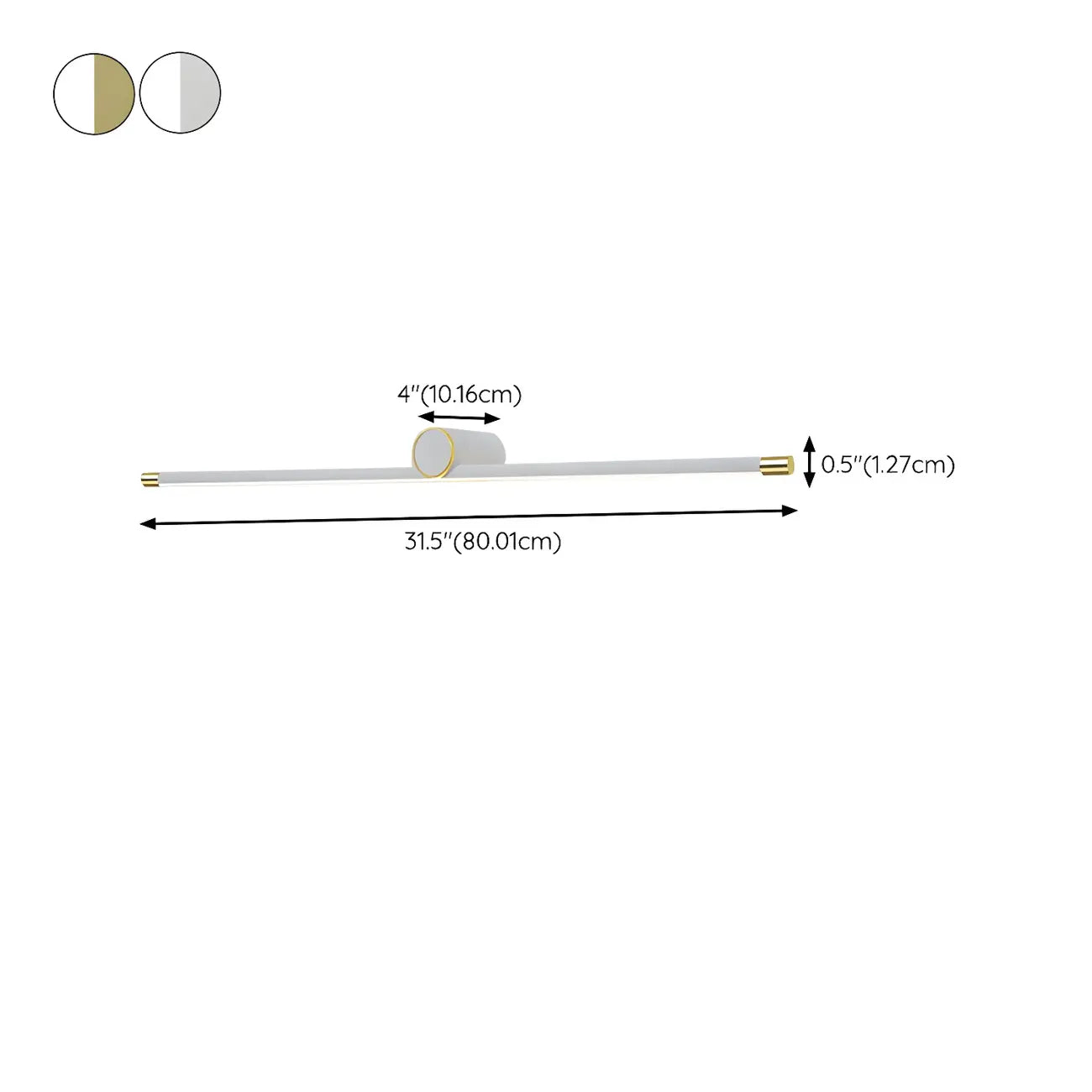 Applique murale LED blanche minimaliste à tube long pour salle de bain