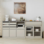 Buffet contemporain avec comptoir en pierre et tiroirs