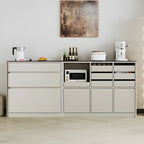 Buffet contemporain avec comptoir en pierre et tiroirs