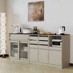 Buffet contemporain avec comptoir en pierre et tiroirs