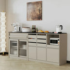 Buffet contemporain avec comptoir en pierre et tiroirs