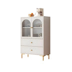 Buffet élégant en bois blanc avec tiroirs et étagères