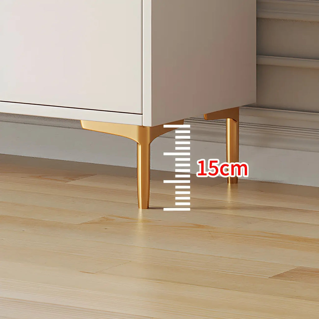 Buffet élégant en bois blanc avec tiroirs et étagères