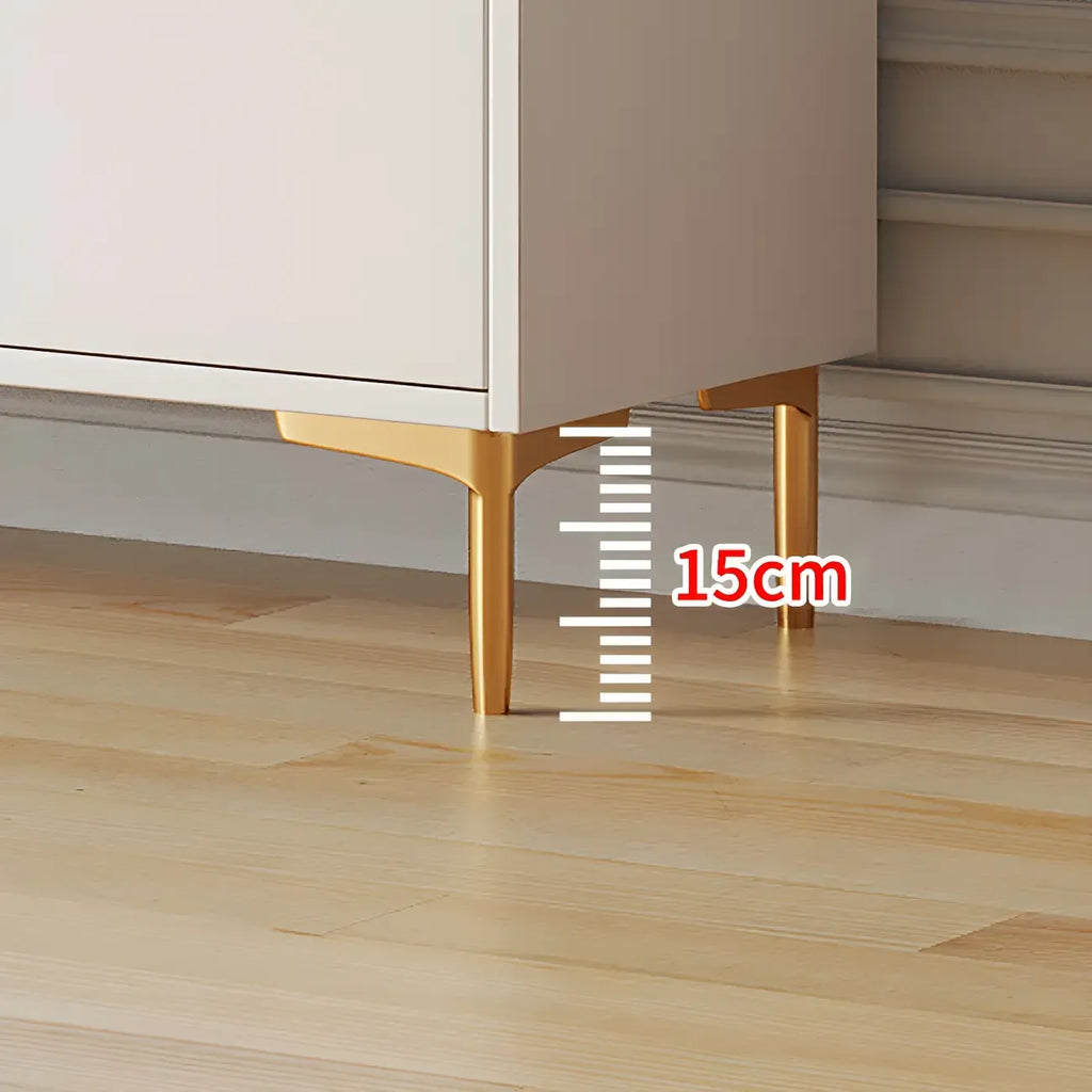 Buffet élégant en bois blanc avec tiroirs et étagères