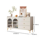 Buffet élégant en bois blanc avec tiroirs et étagères