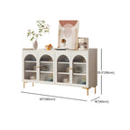 Buffet élégant en bois blanc avec tiroirs et étagères