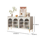 Buffet élégant en bois blanc avec tiroirs et étagères
