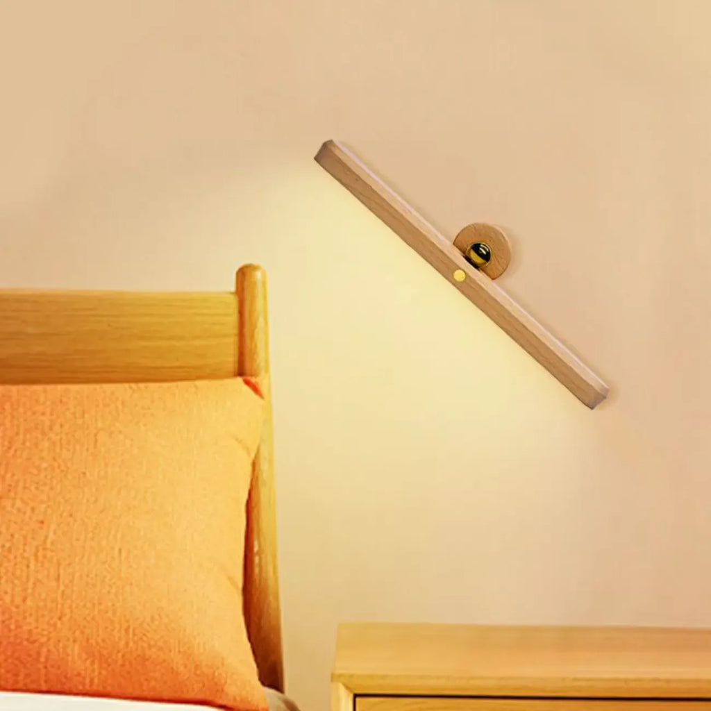 Lampada da bagno a LED rettangolare in legno regolabile