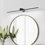 Applique murale LED linéaire noire à intensité variable pour salle de bain