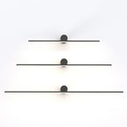 Applique murale LED linéaire noire à intensité variable pour salle de bain