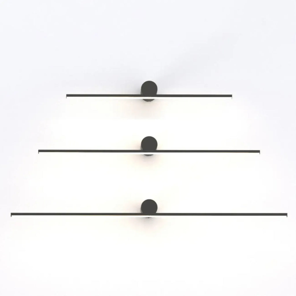 Applique murale LED linéaire noire à intensité variable pour salle de bain