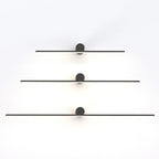 Applique murale LED linéaire noire à intensité variable pour salle de bain