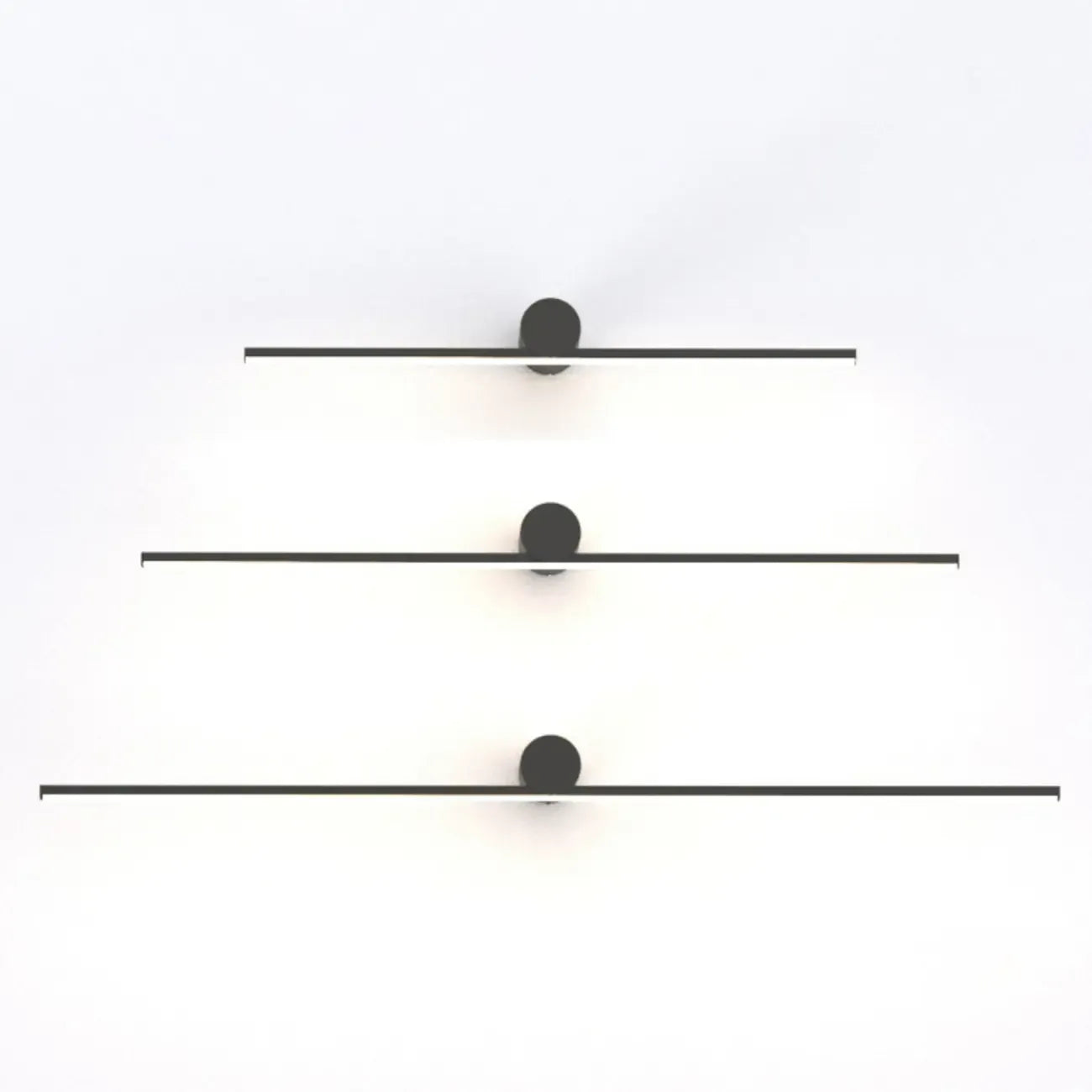 Applique murale LED linéaire noire à intensité variable pour salle de bain