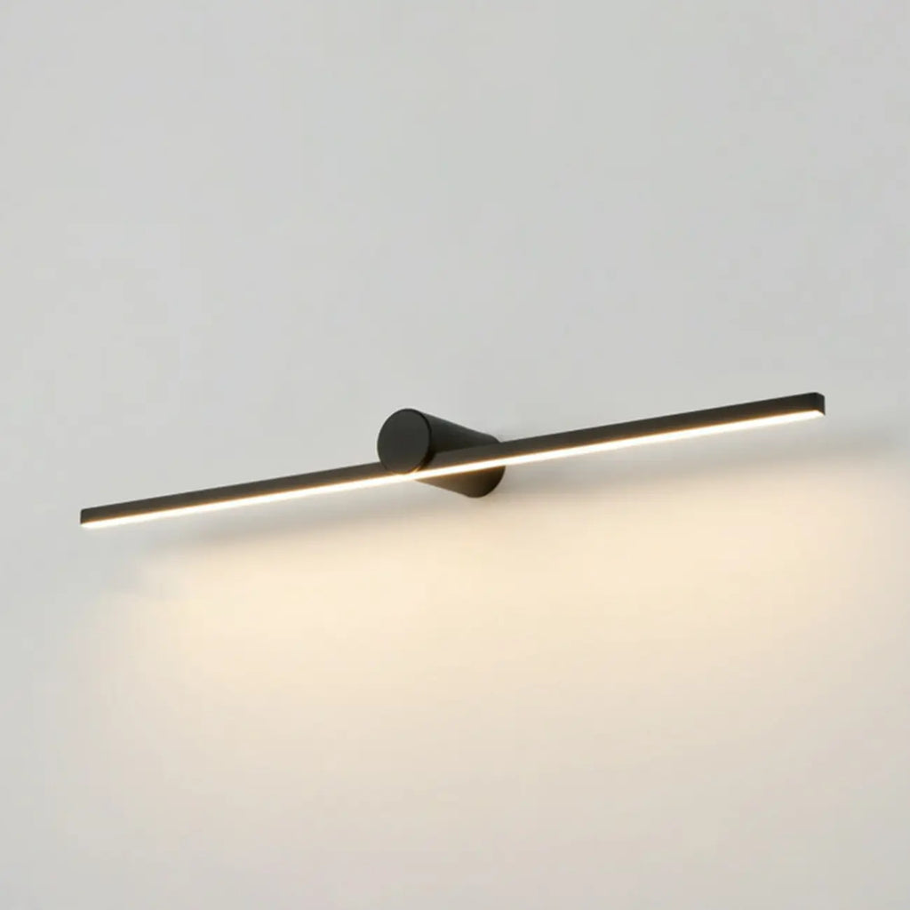 Applique murale LED linéaire noire à intensité variable pour salle de bain