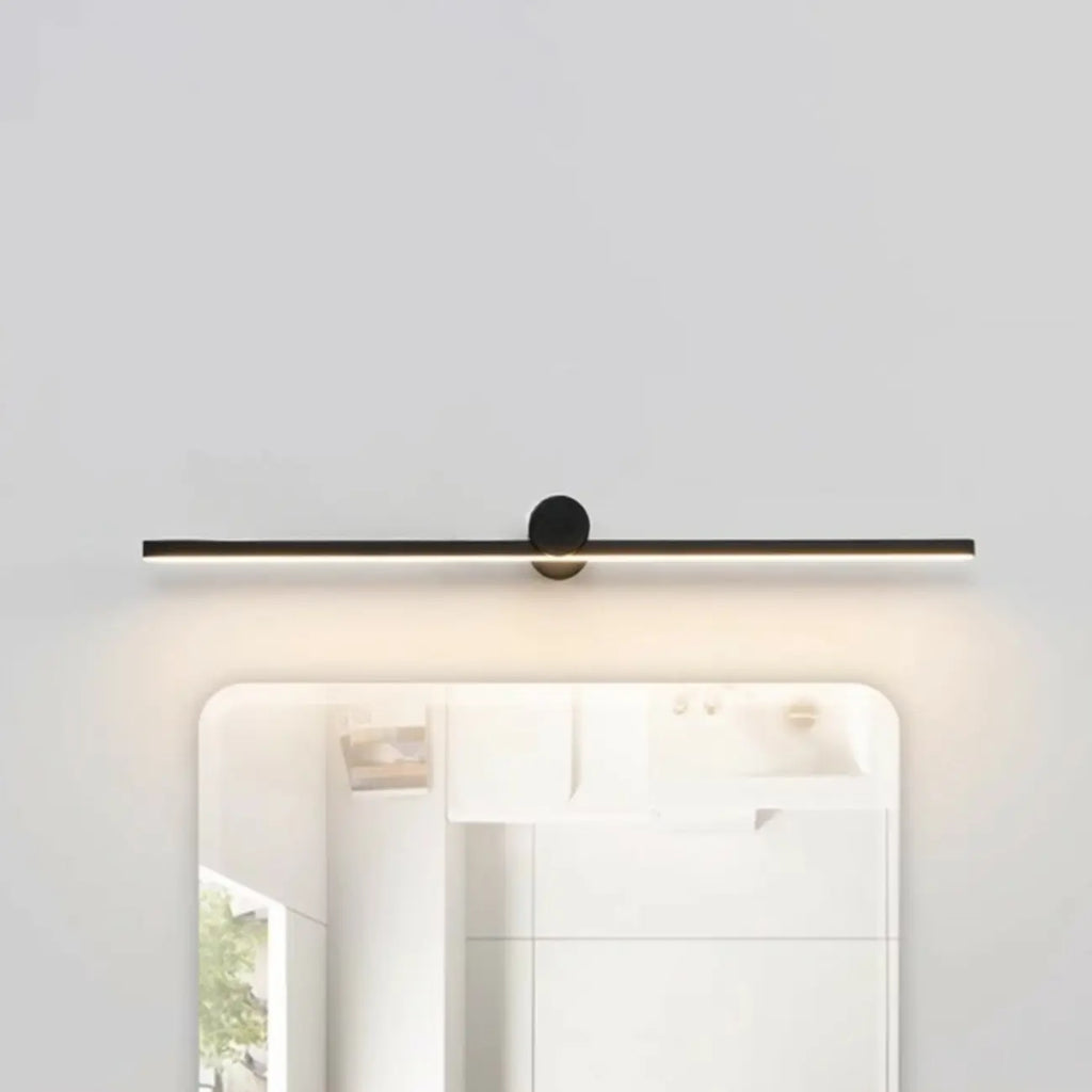 Applique murale LED linéaire noire à intensité variable pour salle de bain
