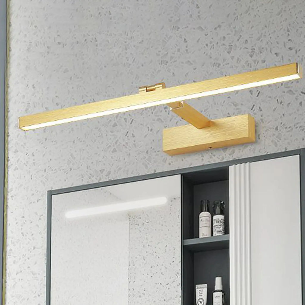 Applique murale linéaire LED en métal doré, réglable, pour salle de bain