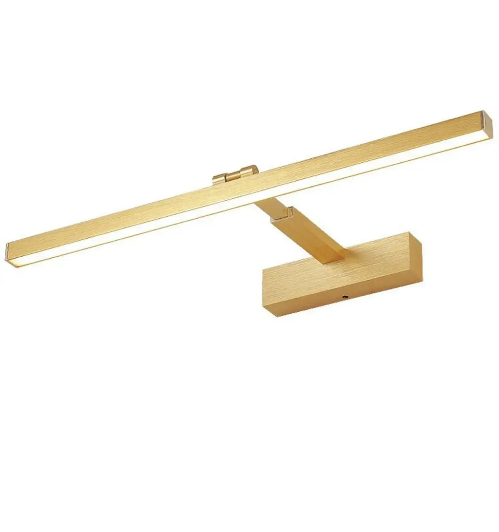 Applique murale linéaire LED en métal doré, réglable, pour salle de bain