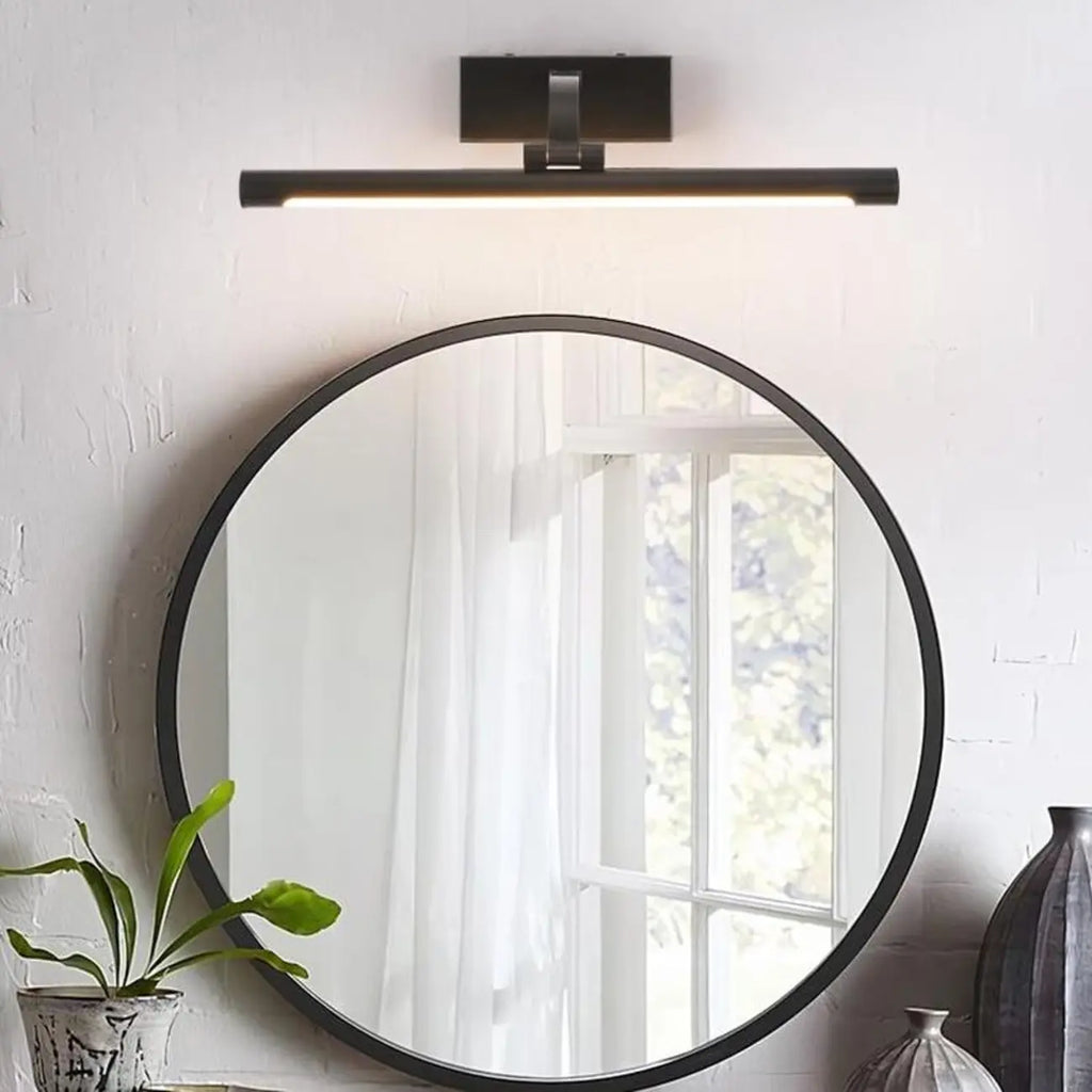 Applique murale LED cylindrique noire moderne avec abat-jour en acrylique