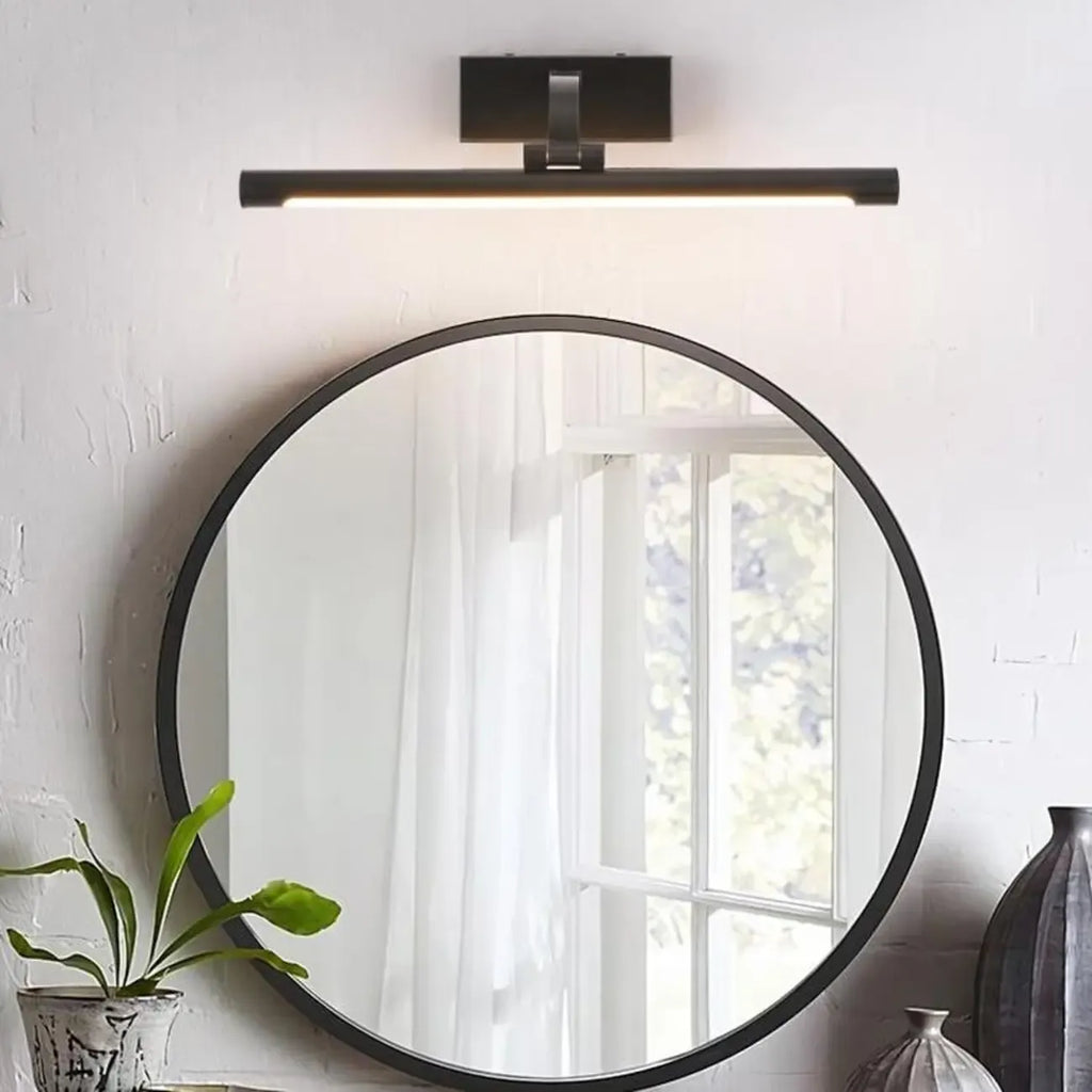 Applique murale LED cylindrique noire moderne avec abat-jour en acrylique