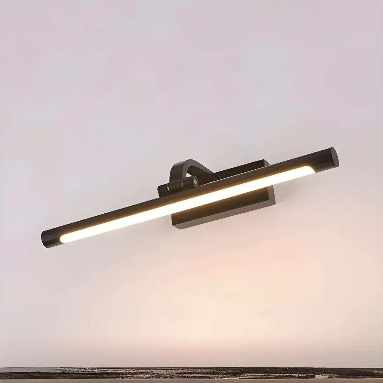 Applique murale LED cylindrique noire moderne avec abat-jour en acrylique