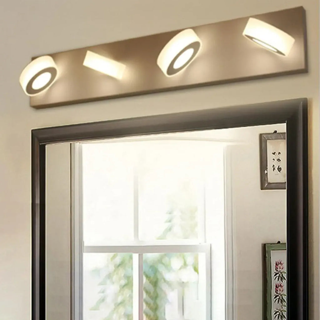 Applique murale LED circulaire moderne à 4 têtes pour miroir de salle de bain