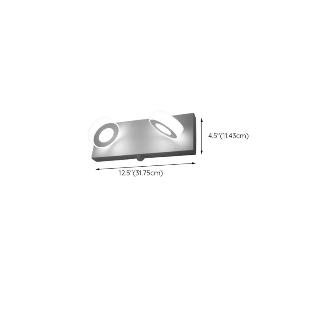 Applique murale LED circulaire moderne à 4 têtes pour miroir de salle de bain