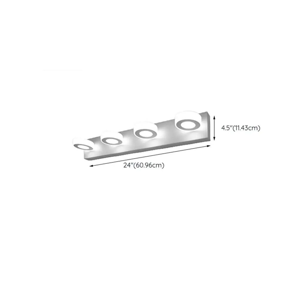 Applique murale LED circulaire moderne à 4 têtes pour miroir de salle de bain