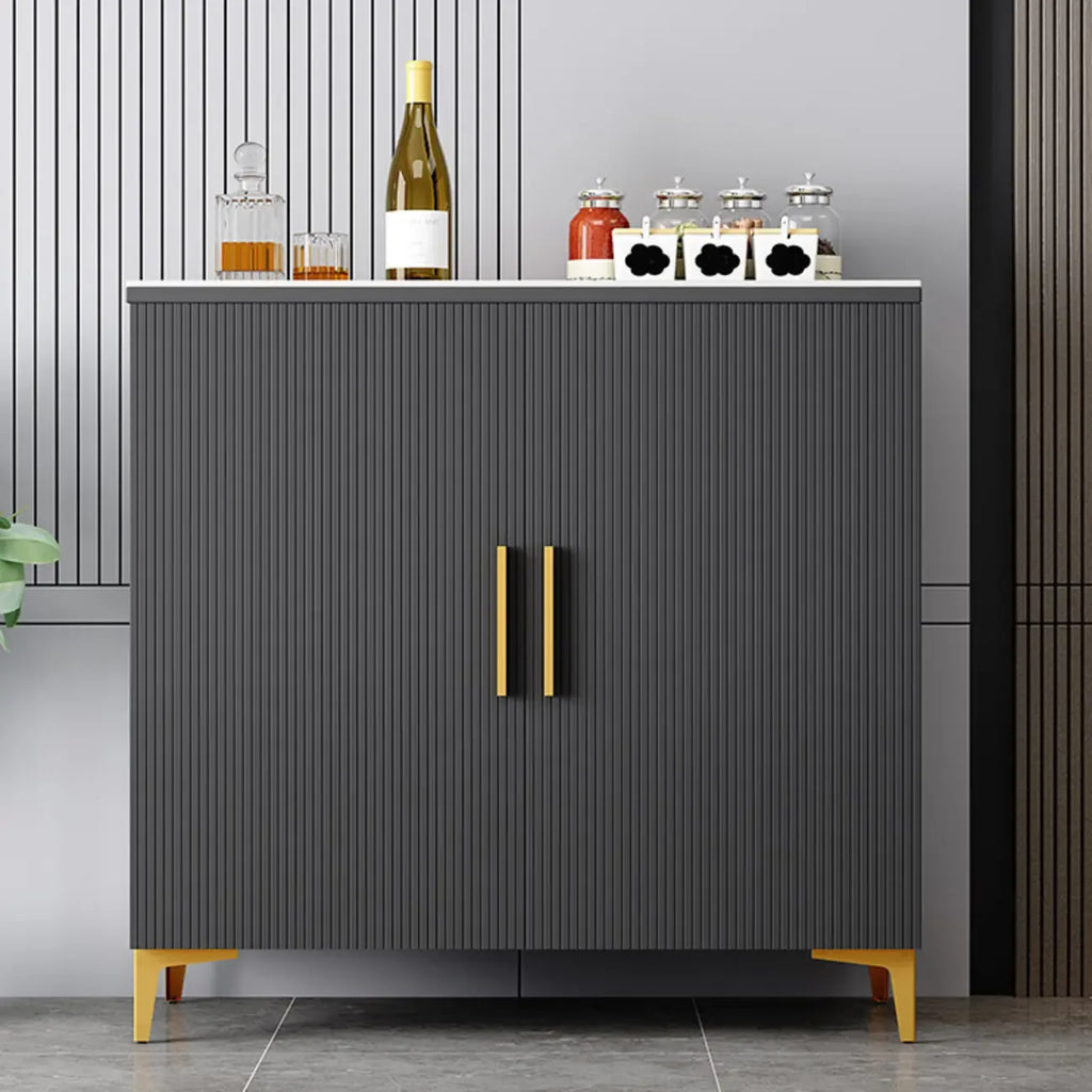 Buffet en bois gris glamour avec placards