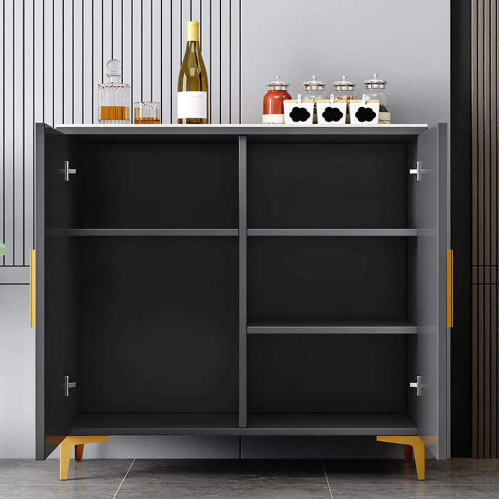 Buffet en bois gris glamour avec placards