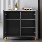 Buffet en bois gris glamour avec placards