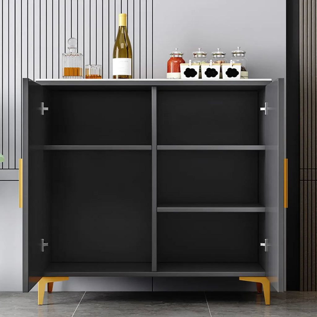 Buffet en bois gris glamour avec placards