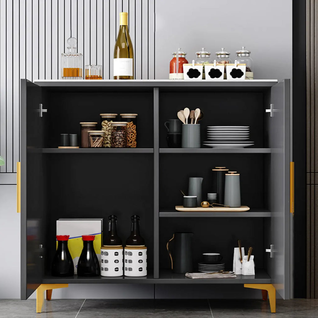 Buffet en bois gris glamour avec placards