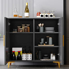 Buffet en bois gris glamour avec placards