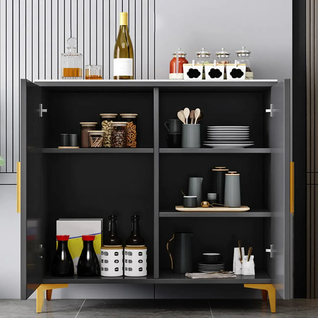 Buffet en bois gris glamour avec placards