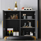 Buffet en bois gris glamour avec placards