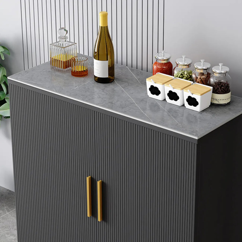 Buffet en bois gris glamour avec placards