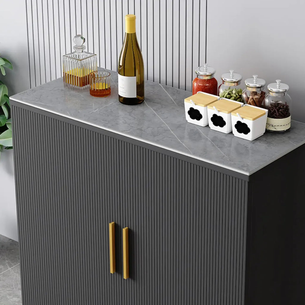 Buffet en bois gris glamour avec placards