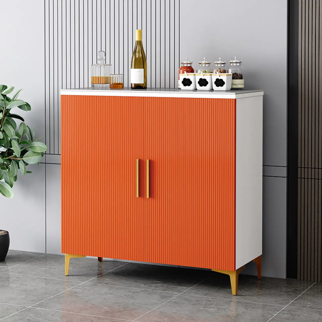 Buffet en bois gris glamour avec placards