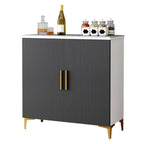 Buffet en bois gris glamour avec placards