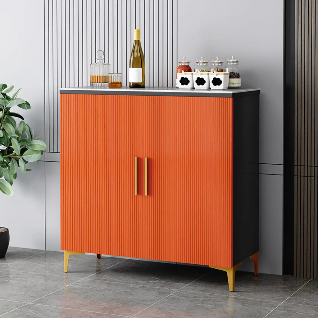 Buffet en bois gris glamour avec placards