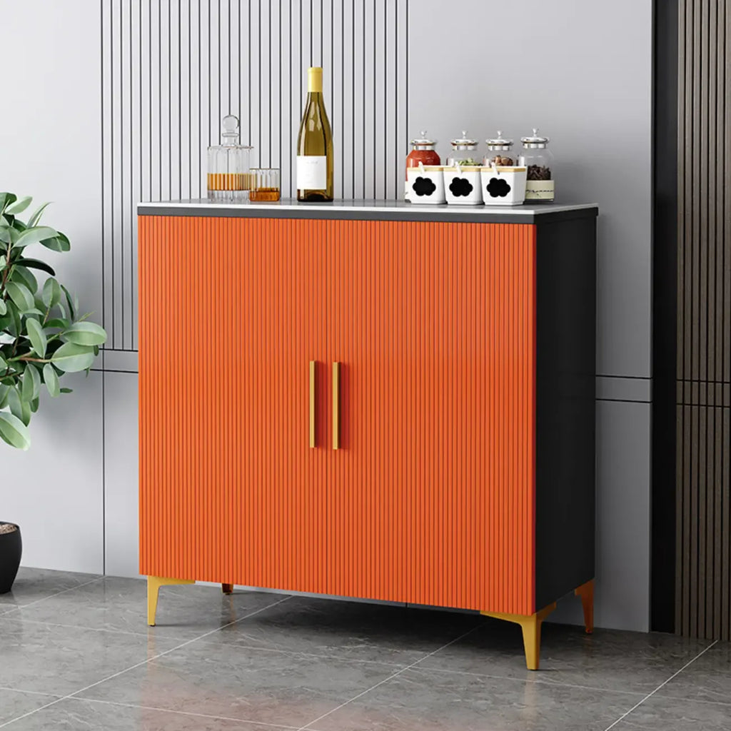 Buffet en bois gris glamour avec placards