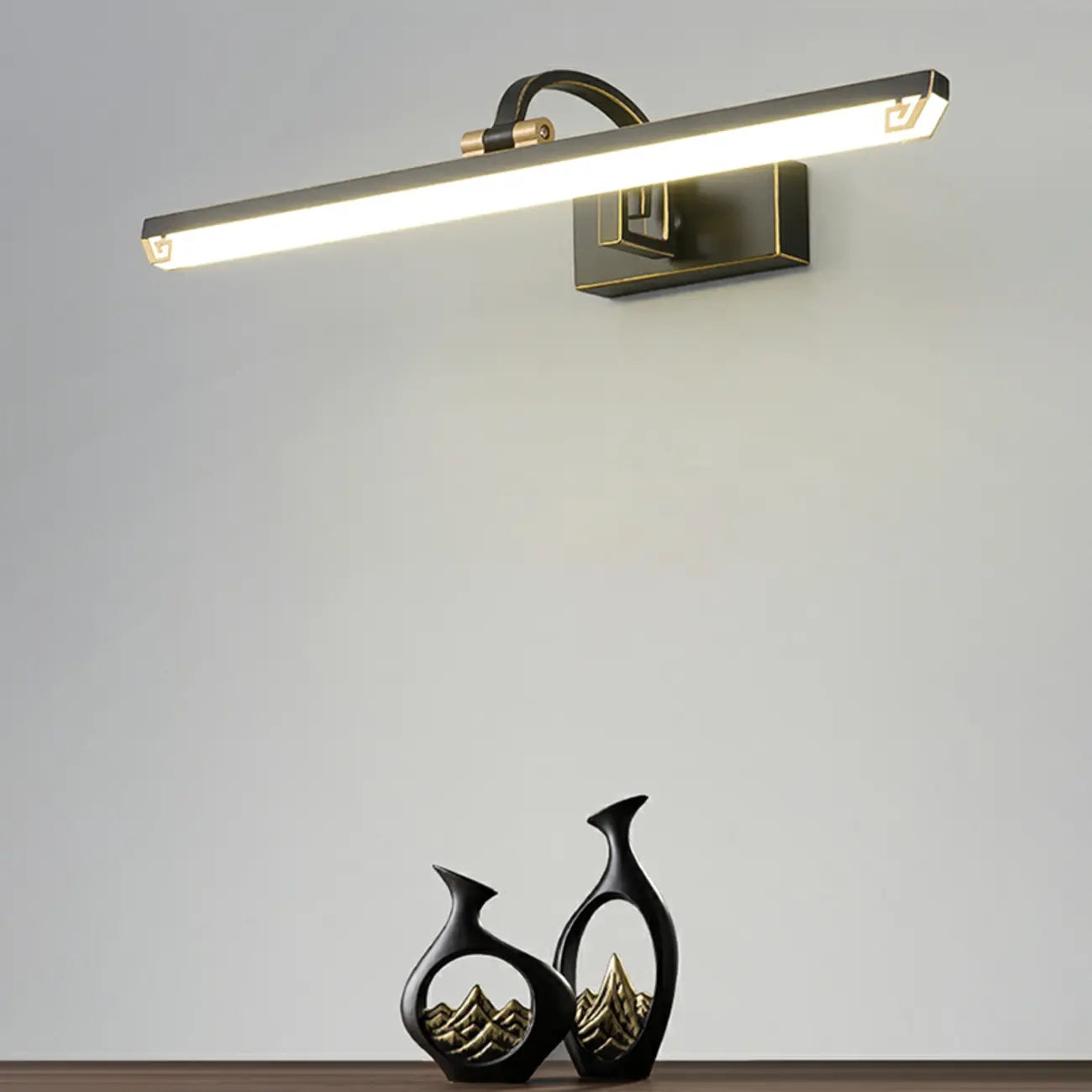 Lampada da Bagno a LED da Toeletta in Acrilico Nero ad Arco