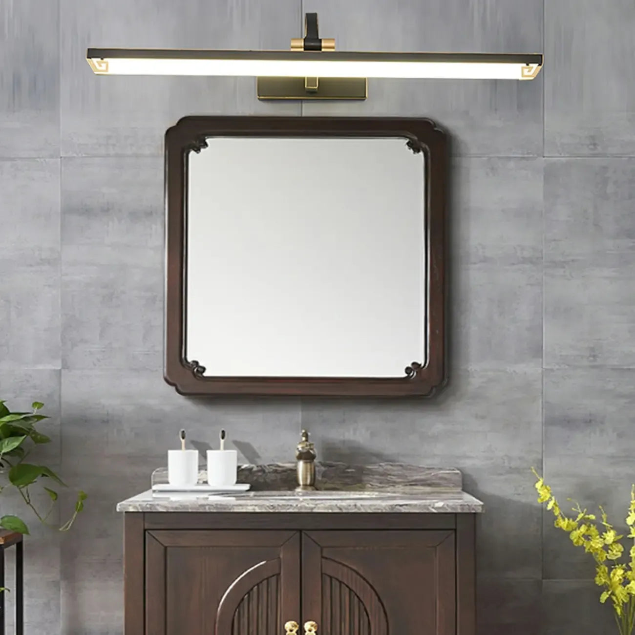 Lampada da Bagno a LED da Toeletta in Acrilico Nero ad Arco