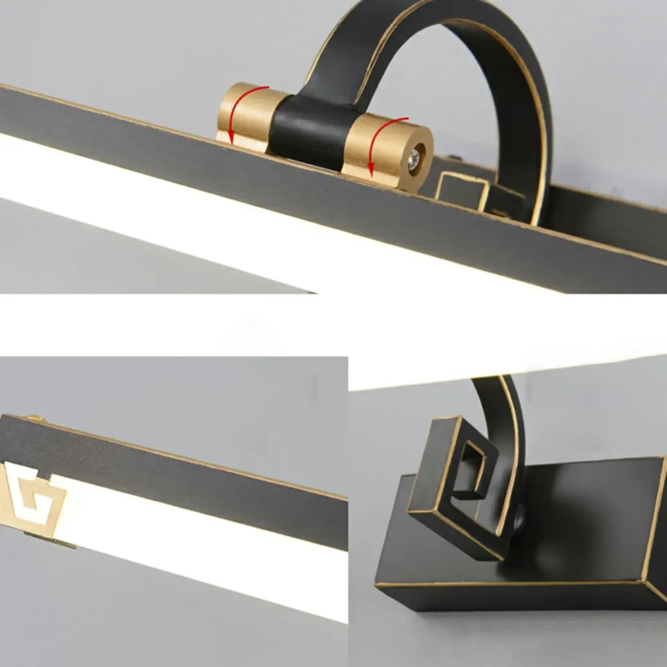 Lampada da Bagno a LED da Toeletta in Acrilico Nero ad Arco