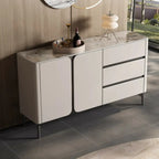 Buffet glamour en bois blanc et noir avec rangement