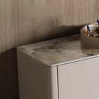 Buffet glamour en bois blanc et noir avec rangement